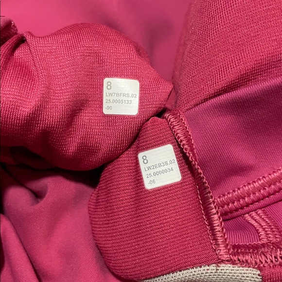 NWOT Lululemon Matching Raspberry Coulis Set. Size 8 - Picture 6 of 12